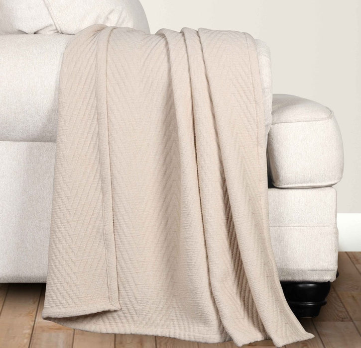 Aswan Cotton Medium Weight Chevron Woven Coverlet