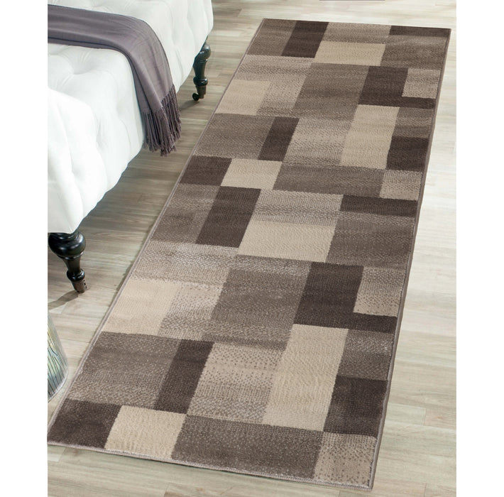 Clifton Modern Geometric Patchwork Area Rug  or Runner Rug