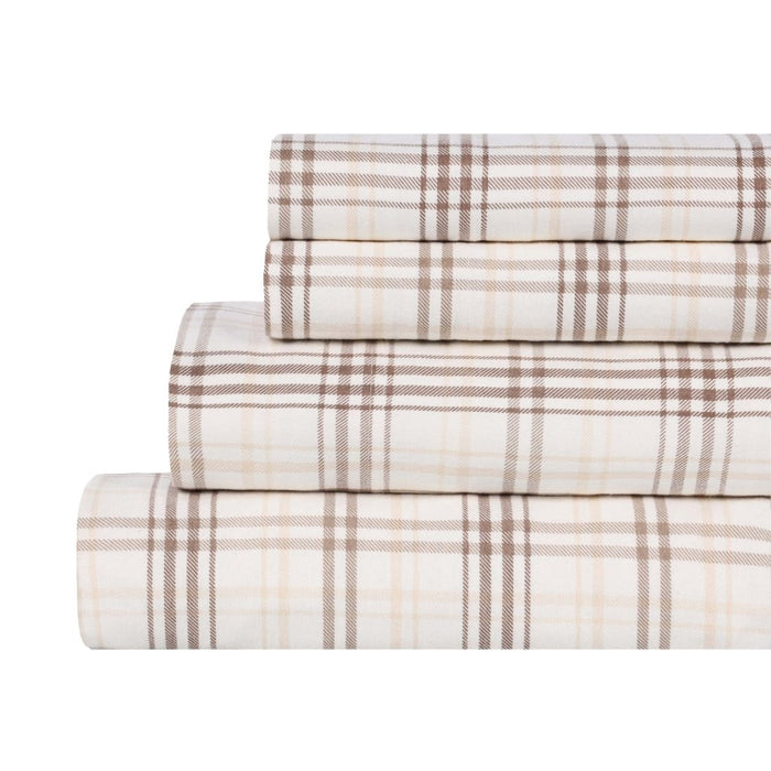 Plaid Flannel Cotton Classic Farmhouse Deep Pocket Bed Sheet Set