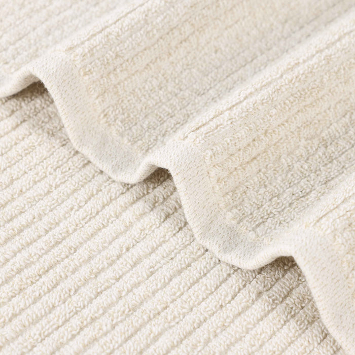 Destin Cotton Blend Solid Ribbed Design 12 Piece Towel Set