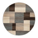 Clifton Modern Geometric Patchwork Area Rug or Runner Rug - Beige-Blue