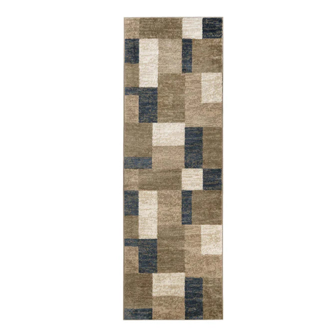 Clifton Modern Geometric Patchwork Area Rug  or Runner Rug