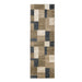 Clifton Modern Geometric Patchwork Area Rug or Runner Rug - Beige-Blue