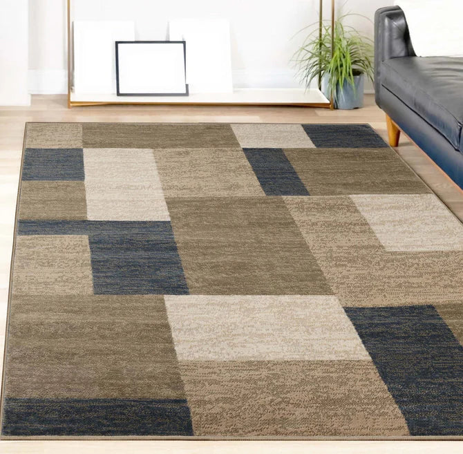 Clifton Modern Geometric Patchwork Area Rug  or Runner Rug