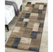 Clifton Modern Geometric Patchwork Area Rug or Runner Rug - Beige-Blue