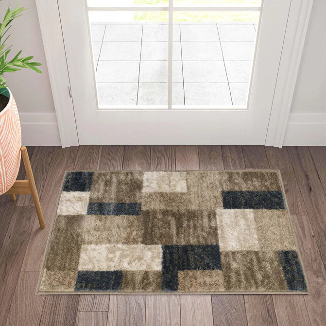 Clifton Modern Geometric Patchwork Area Rug  or Runner Rug