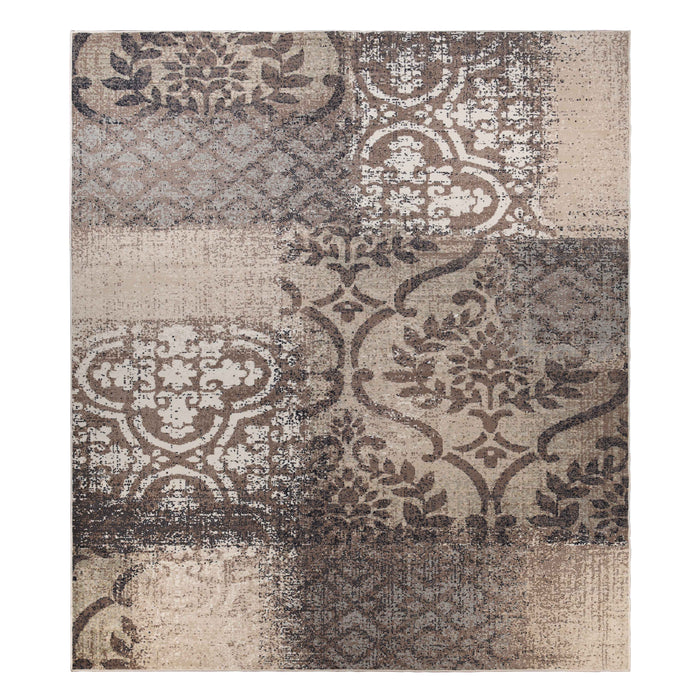 Bristol Distressed Abstract Damask Indoor Area Rug or Runner