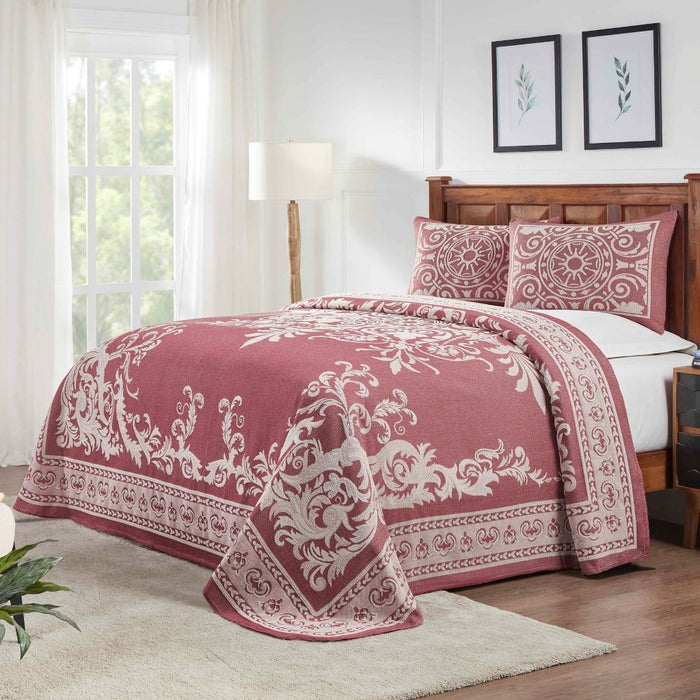 Vintage Medallion Cotton Blend Woven Jacquard  Bedspread Set