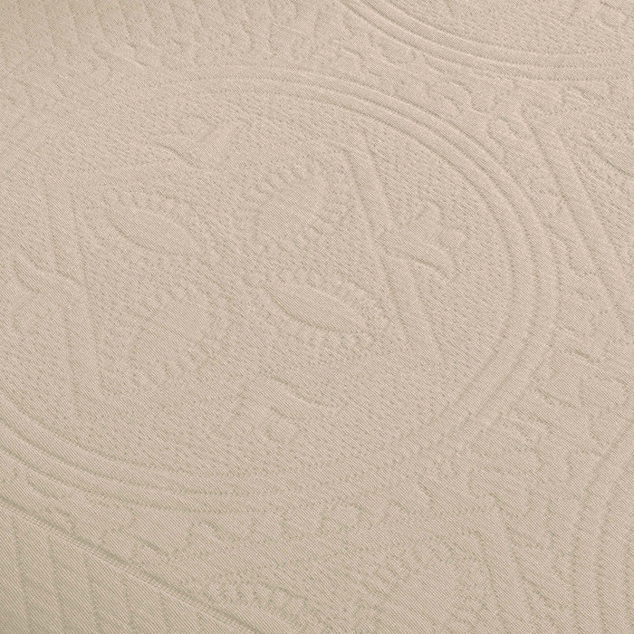 Celtic Circle Jacquard Matelasse Cotton Bedspread Set - Bisque