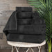 Egyptian Cotton Pile Plush Heavyweight Absorbent 8 Piece Towel Set - Black