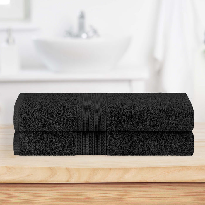 Cotton Eco Friendly 2 Piece Solid Bath Sheet Towel Set - Black