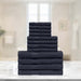 Kendell Egyptian Cotton 12 Piece Solid Towel Set - Black