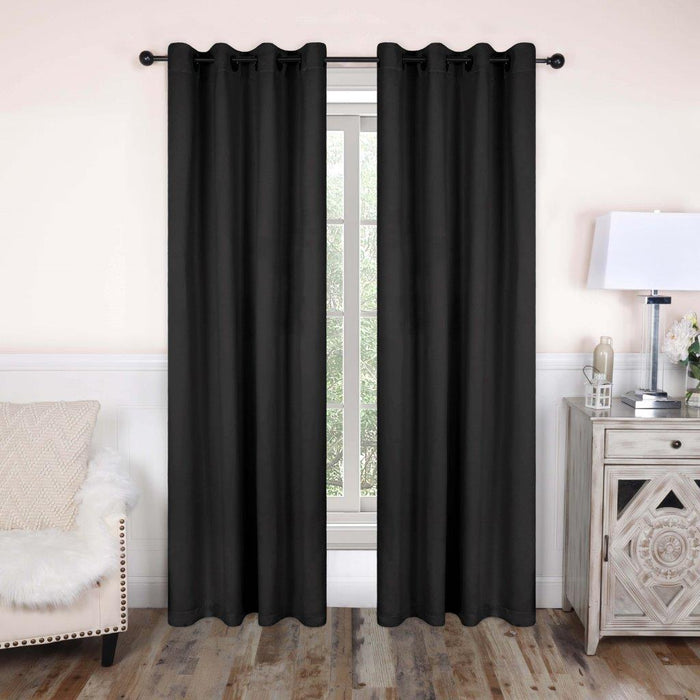 Solid Classic Modern Grommet Blackout Curtain Set