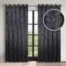 Leaves Grommet Room Darkening Blackout Curtains, Set of 2 - Black