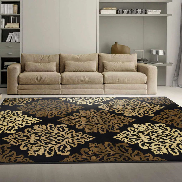 Danvers Contemporary Floral Damask Indoor Area Rug