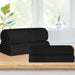 Soho Ribbed Textured Cotton Ultra-Absorbent Bath Sheet / Bath Towel Set - Black