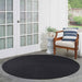 Bohemian Indoor Outdoor Rugs Solid Braided Round Area Rug - Black
