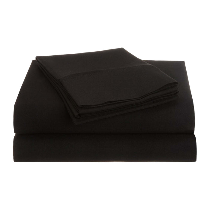 Solid Wrinkle Resistant Microfiber Deep Pocket Sheet Set - Black