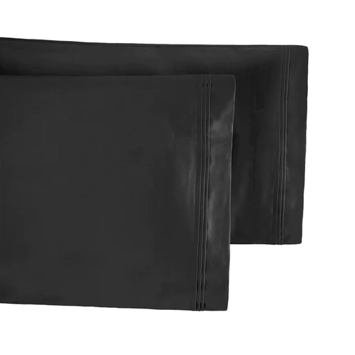650 Thread Count Egyptian Cotton Solid Pillowcase Set - Black