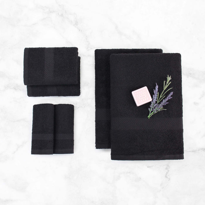 Frankly Eco Friendly Cotton 6 Piece Towel Set - Black