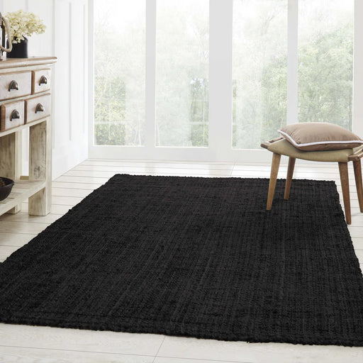 Kula Braided Jute Indoor Area Rug - Black