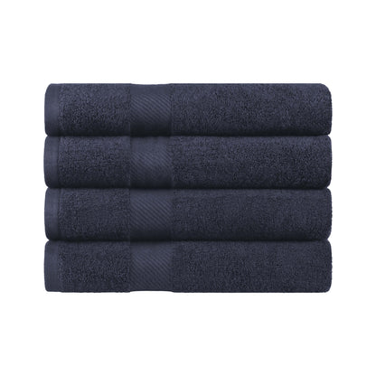 Kendell Egyptian Cotton 4 Piece Bath Towel Set with Dobby Border - Blue Nile Mills