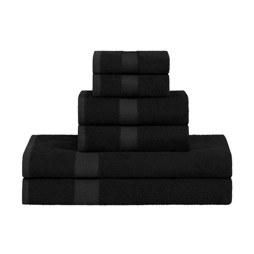 Frankly Eco Friendly Cotton 6 Piece Towel Set - Black