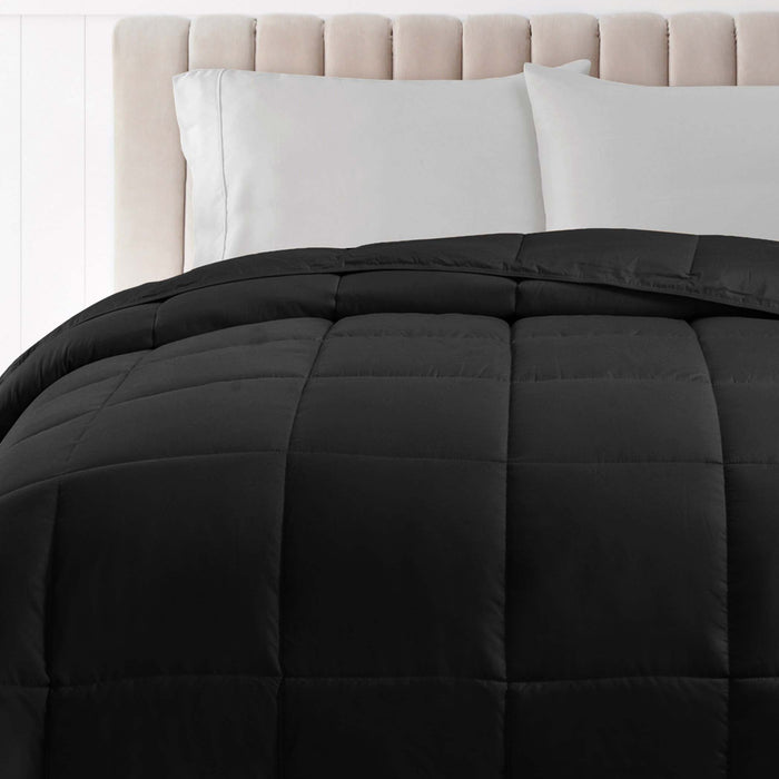 Classic All-Season Reversible Down Alternative Comforter - Black