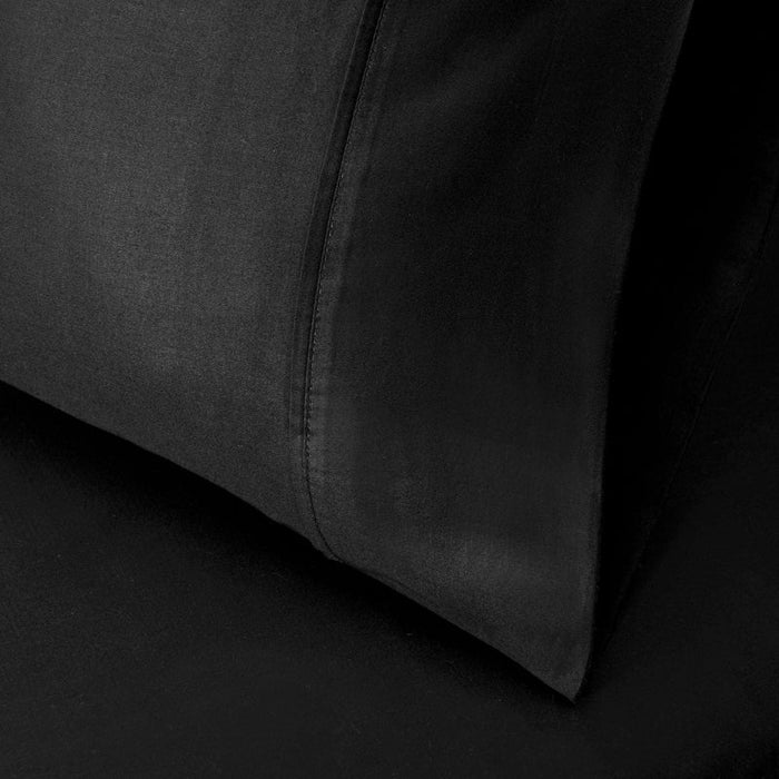 Egyptian Cotton 530 Thread Count Solid Pillowcase Set of 2 - Black