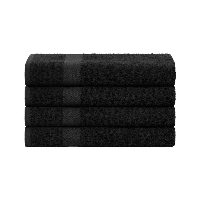 Franklin Cotton Eco Friendly 4 Piece Bath Towel Set - Black