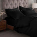 Egyptian Cotton 300 Thread Count Solid Duvet Cover Set - Black