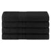 Cotton Eco-Friendly 4 Piece Solid Bath Towel Set - Black