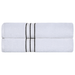 Turkish Cotton Ultra-Plush Solid 2-Piece Highly Absorbent Bath Sheet Set - White/Black
