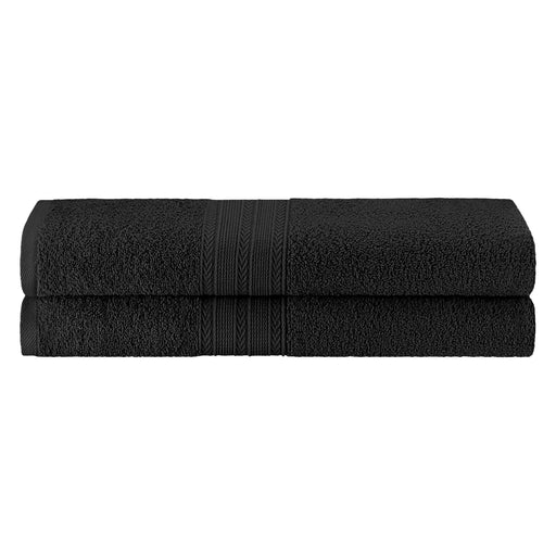 Cotton Eco Friendly 2 Piece Solid Bath Sheet Towel Set - Black