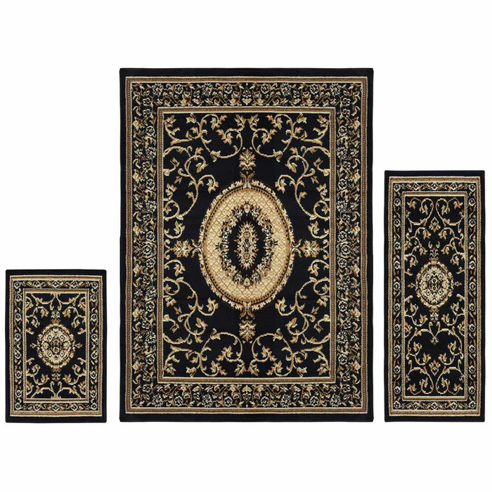 Clementina Traditional 3-Piece Indoor Area Rug Set