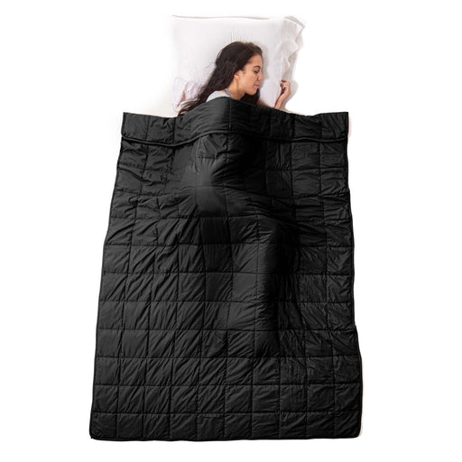 Quilted Microfiber Weighted Throw Blanket - Black