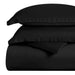 Egyptian Cotton 300 Thread Count Solid Duvet Cover Set - Black