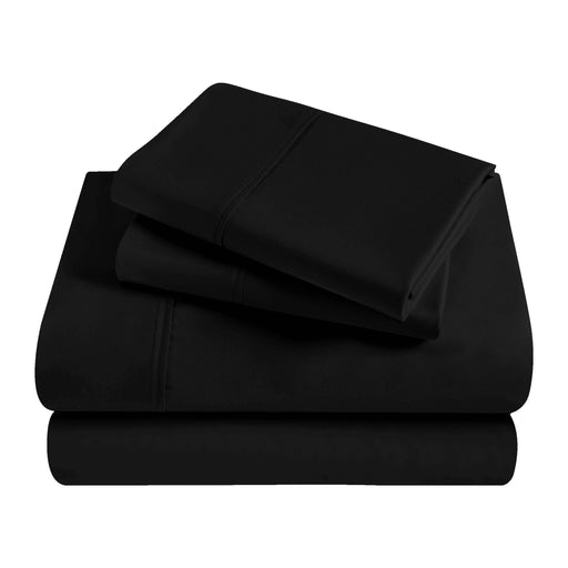 Egyptian Cotton 300 Thread Count Solid Deep Pocket Sheet Set - Black