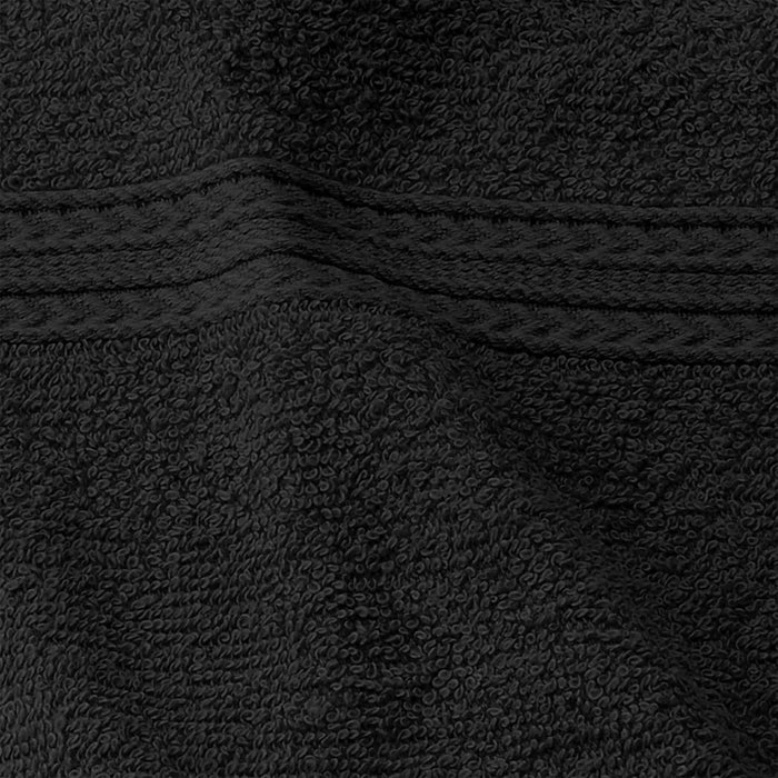 Cotton Eco Friendly 12 Piece Solid Face Towel Set - Black