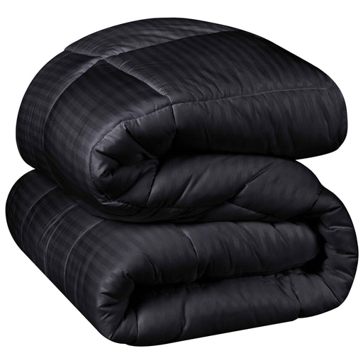 Reversible Striped Down Alternative Comforter - Black