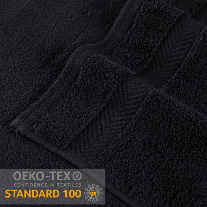 Cotton Zero Twist 2 Piece Bath Sheet Towel Set - Black