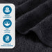 Cotton Solid & Jacquard Chevron 8 Piece Assorted Towel Set - Black