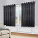 Leaves Grommet Room Darkening Blackout Curtains, Set of 2 - Black