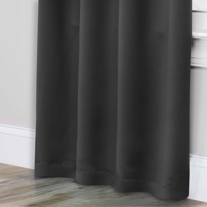 Solid Machine Washable Room Darkening Blackout Curtains, Set of 2