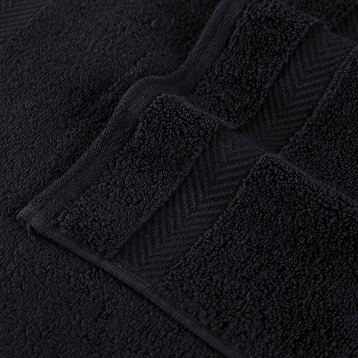Cotton Zero Twist Solid 3 Piece Towel Set - Black