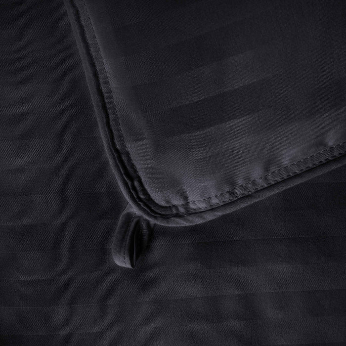 Reversible Striped Down Alternative Comforter - Black