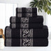 Athens Cotton Greek Scroll and Floral 6-Piece Assorted Towel Set - Black-Chrome