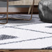 Serafina Boho Tribal Geometric Indoor Shag Area Rug with Tassels - Black/Cream