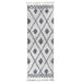 Serafina Boho Tribal Geometric Indoor Shag Area Rug with Tassels - Black/Cream