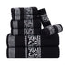 Athens Cotton with Greek Scroll and Floral Pattern 8-Piece Towel Set - Black-White